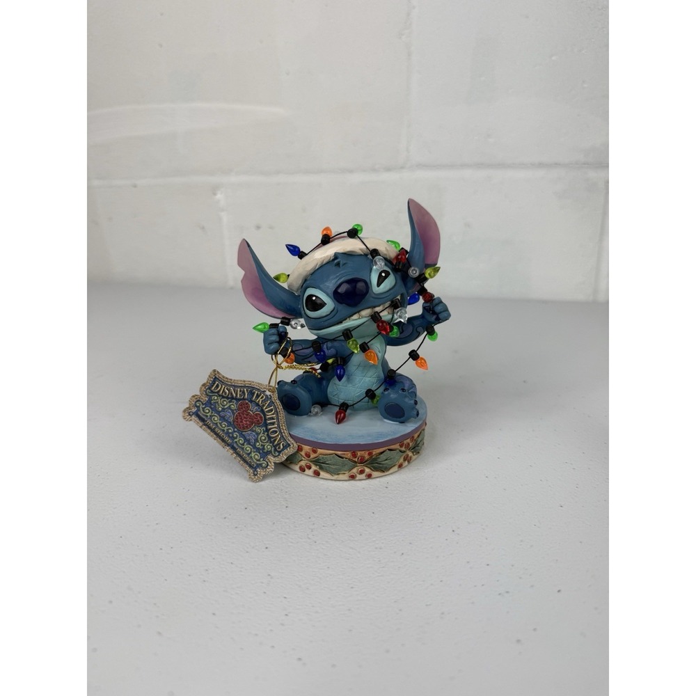 Enesco Jim Shore Disney - Stitch Wrapped in Christmas Lights 4.75" #6010872